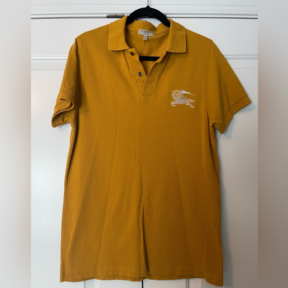 Burberry Men’s slim fit logo polo-marigold yellow